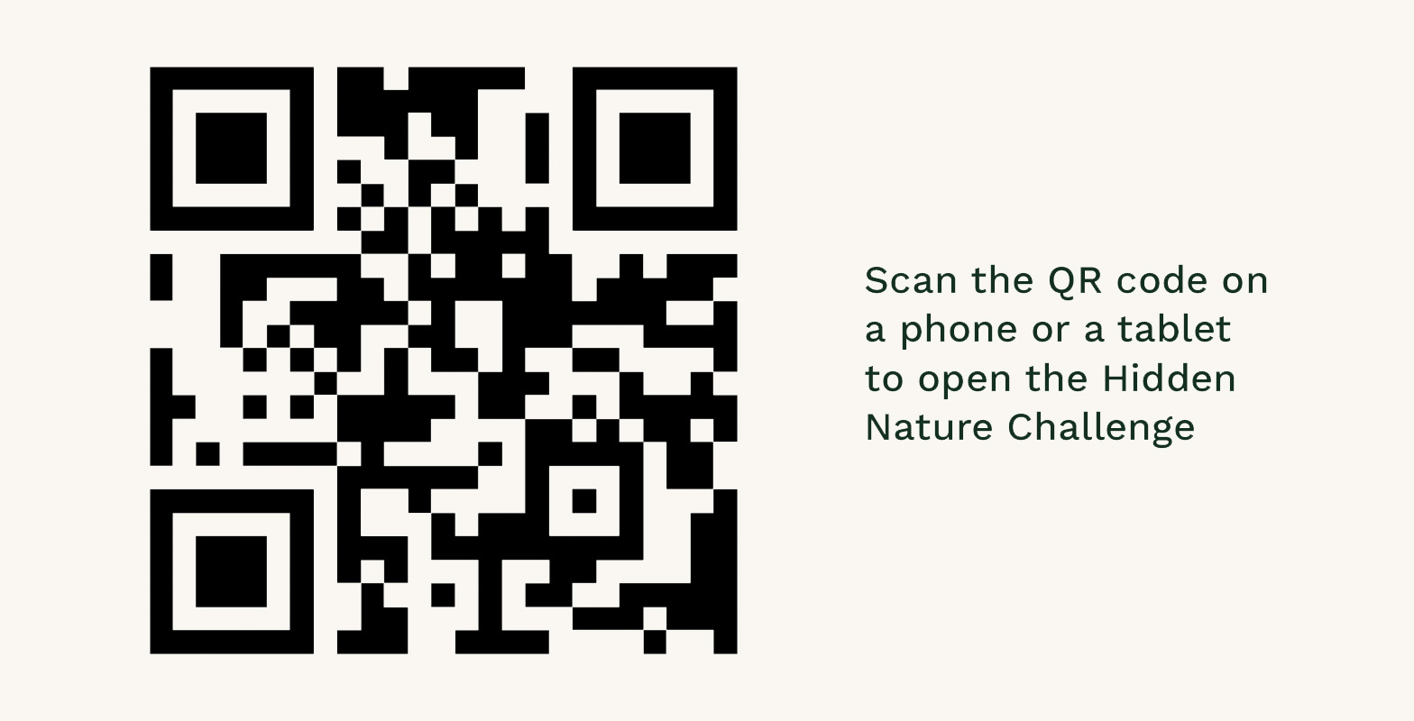 QR code to access Hidden Nature Challenge