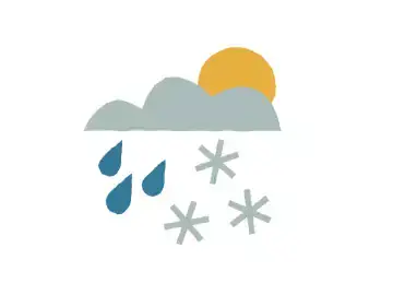Illustrations of sun, rain, clouds and snow