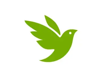 iNaturalist logo, green bird flapping its wings