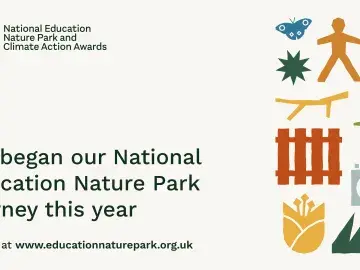 Text reads 'we began our National Education Nature Park journey this year' 