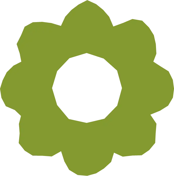 simple illustration of a green flower shape