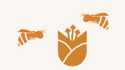 Two bee icons and one flower icon